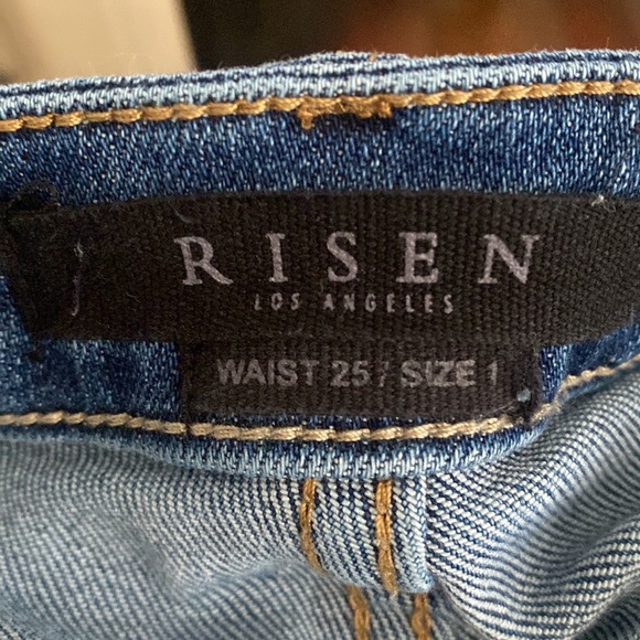 Risen Flare Distressed High Rise Jeans - Picture 12 of 12